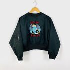 “Outlaw Moscow” embroidered cropped bomber baseball jacket size 10