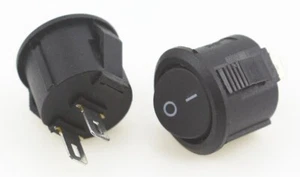 Rocker Switches Round 16mm Black White Red 2 Pin ON-OFF 5pcs/10pcs - Picture 1 of 40