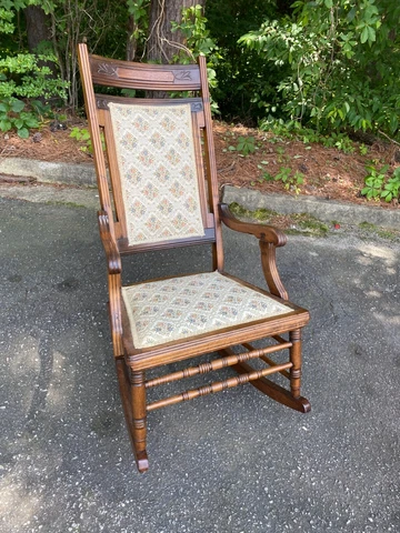 Antique Late 1800s Eastlake Style Victorian Rocking Chair Cover
