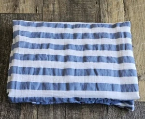 ADEN + ANAIS Baby Blanket Blue White Thick Stripes Swaddle Muslin Blankie - Picture 1 of 4