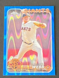 Logan Webb 2024 Topps Chrome Blue RayWave #168 #ed 45/150 - Picture 1 of 10