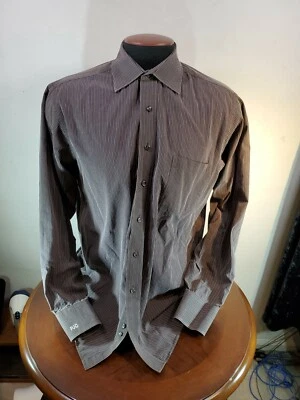 Donald trump tie signature collection Buttondown Shirt Mens 16.5 34/35 Brown... - Image 1 of 4