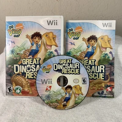 Go, Diego, Go Great Dinosaur Rescue (Nintendo Wii, 2008) COMPLETE Disc Is Mint - Image 1 of 4