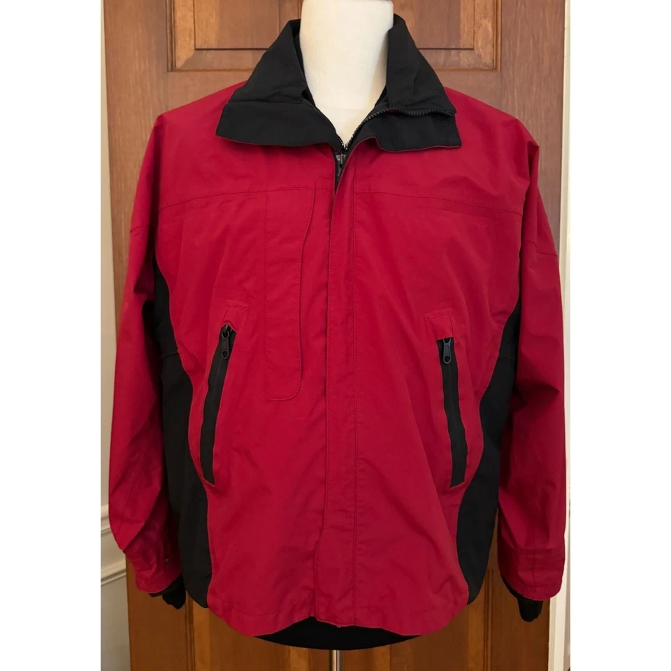 Zero Restriction Windbreaker Jacket Mens M Red Long Sleeve Waterproof Full Zip - Image 1 of 4