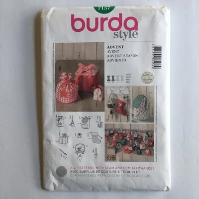 Burda Pattern Crafts 7157 Christmas Advent Decorations Cut Complete - Image 1 of 4