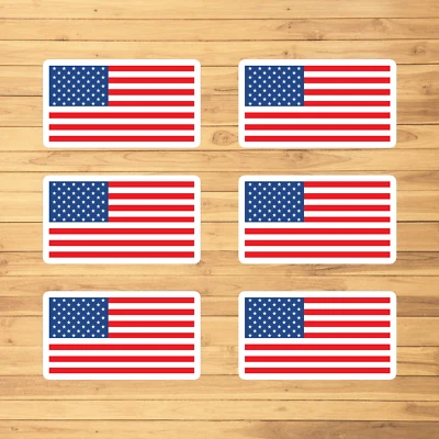 Juego de 6 calcomanías patrióticas de bandera de Estados Unidos - calcomanías de bandera estadounidense Foto 1 de 4