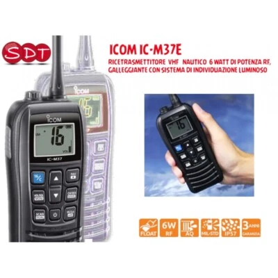 ICOM IC-M37E RICETRASMETTITORE  VHF  NAUTICO  6 WATT DI POTENZA, GALLEGGIANTE  - Immagine 1 di 4