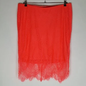 NEU Torrid Größe 2 2X Damenrock 49 $ koralle Spitze Bleistift Stretch Reißverschluss hinten Club Night - Bild 1 von 7