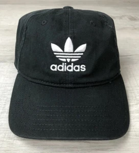 Adidas Originals Strapback Hat Black White Original Logo Cotton OSFM Adjustable - Picture 1 of 12