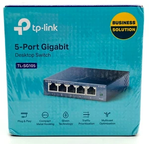 Conmutador de escritorio Gigabit de 5 puertos TP-Link TL-SG105 nuevo sellado en caja original - Imagen 1 de 8