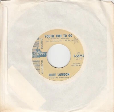 Julie London – You're Free To Go / We Proved Them Wrong 7" 45 Foto 1 de 4