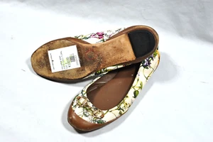 Pisos de ballet de cuero de lona con estampado de flora Gucci 39 EUR / US 9 - Imagen 1 de 9