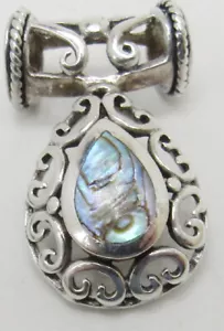 Sterling Silver CFJ Filigree Shell Pendant -XF - Picture 1 of 4