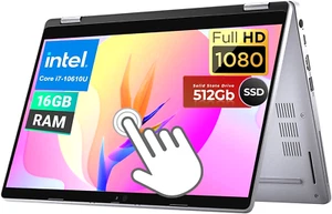 DELL 2-in-1 laptop: Intel i7 Quad Core (16GB RAM-512GB NVME SSD) Windows 11 Pro! - Picture 1 of 24