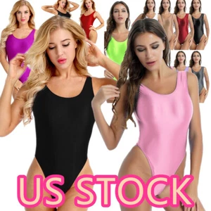 ~Women High Cut Thong Leotard Oil Glossy Swimsuit One Piece Beach Bathing Suit - Picture 1 of 151