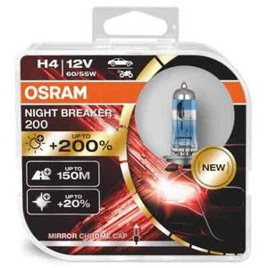 H4 OSRAM NIGHT BREAKER +200 Globe Bulbs Twin Pck 64193NB200-HCB - Picture 1 of 1