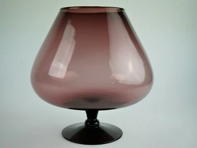 Jarrón grande Mid-Centry púrpura Bandy Sniffer - vidrio óptico de amatista para pecera  Foto 1 de 4