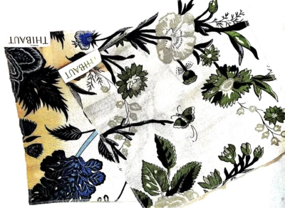 Thibaut Designer Sample Fabric Viscox Cotton Blue Green 12" SQ Set of 2 NWT - Image 1 of 4