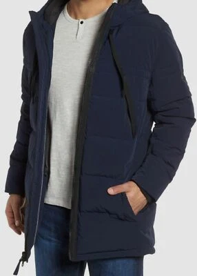 $798 Marc New York Mens Blue Down Insulated Hooded Quilted Parka Jacket Coat 2XL - Image 1 of 2