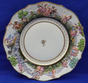 Placa de escena en relieve Ginori Doccia Capodimonte, 8 1/2" #2 antigua (GE1) - Imagen 1 de 18