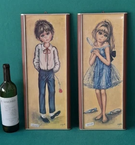 COPPIA 2 QUADRI QUADRO F. JOLYLLE IDYLLE STAMPA LOLYLLE VINTAGE ANNI '70. BW16 - Foto 1 di 10