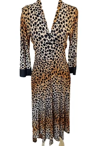 Stylish Jonathan Kerk Vintage 50's Monroe Style Leopard Animal print Dress. S - Picture 1 of 11