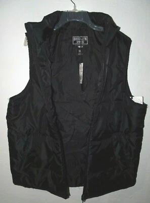 BROOKLYN EXPRESS FALL WINTER VEST MENS ZIPPERED SLEEVELESS Large BLACK - Image 1 of 4