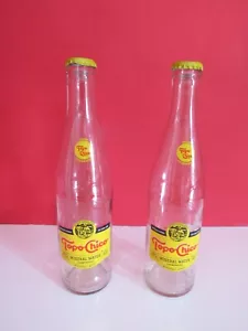 Botellas de vidrio de agua mineral Topo Chico con tapas vacías vidrio decorativo transparente - Imagen 1 de 4
