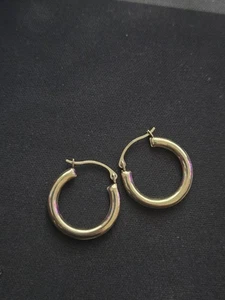 10k Gold Hoop Earrings - Picture 1 of 2