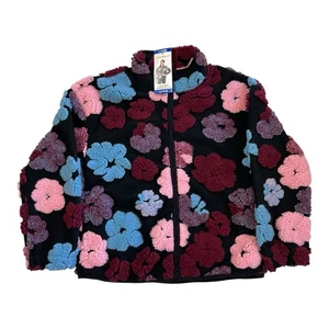 Lucky Brand Youth Girls Shearling Full Zip Jacket Soft Flowers L 14/16 New Tags - Picture 1 of 10