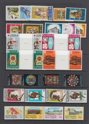 Colección San Cristóbal Nieves 1977 - 1978 MNH, 51 sellos, 1 hoja en miniatura Foto 1 de 2
