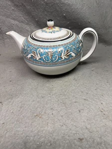 WEDGWOOD Bone China "Florentine Turquoise" Teekanne FLOWER CENTER sehr guter Zustand - Bild 1 von 7