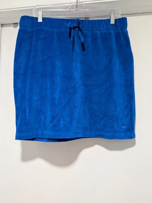 Falda Juicy Couture Y2K Terciopelo Azul Real Talla XL Corona Logo Extra Grande Foto 1 de 4