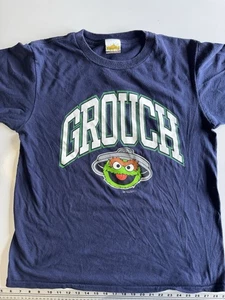 Vintage 90s Sesame Street Grouch T-Shirt Oscar the Grouch Navy Blue Adult M - Picture 1 of 9