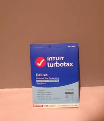 NEW Intuit TurboTax Deluxe 2023 Federal w State CD/Download - PC/MAC - Image 1 of 2