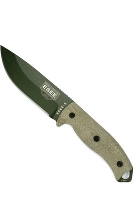 ESEE-5 1095 acero al carbono, hoja verde Foto 1 de 2