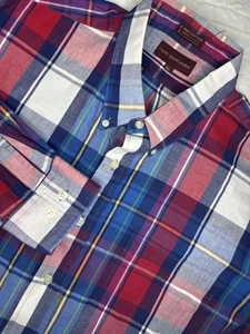 Vintage Chaps Ralph Lauren Plaid Long Sleeve Button Down Shirt Made in USA Men’s - Picture 1 of 6