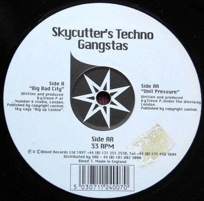 Skycutter Big Bad City 12" vinyl UK Blood 1997 in die cut company sleeve BLOOD7 - Изображение 1 из 4