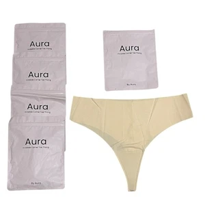Aura Invisible Seamless Camel Toe Tanga NEU 5er Set Large Sand Moos Schwarz - Bild 1 von 10
