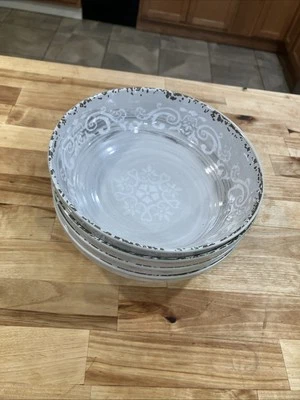 Cynthia Rowley MELAMINA Cereal Sopa Cuencos / Postre Cuencos Juego de 4 Medallón Foto 1 de 4