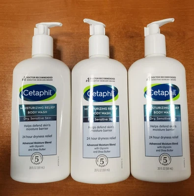 3 упаковки: Cetaphil увлажняющий рельеф мытье чувствительной кожи тела 20 унций ea (8001) - Изображение 1 из 3