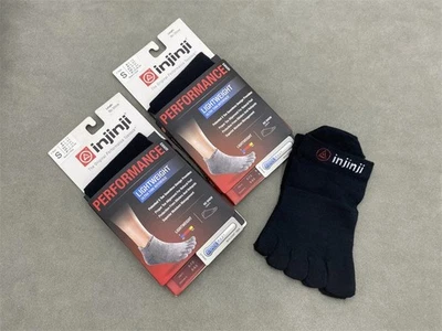 3 Pairs Injinji Performance Lightweight Thin No Show Toe Socks Black Women Small - Image 1 of 4