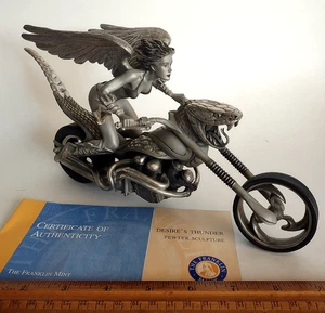 Franklin Mint Zinn Julie Bell's Desire's Thunder Skulptur Motorrad LESEN - Bild 1 von 13