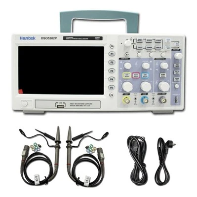 Hantek DSO5202P Digital Oscilloscope 200MHz 2Channels 1GSa/s 7'' TFT 800x480 USB - Image 1 of 4