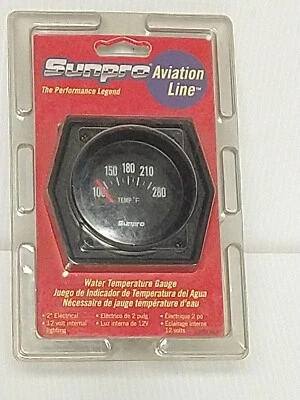 Sunpro 2" Electrical Water Temperature Gauge New Black / Black Bezel CP8083 - Image 1 of 3