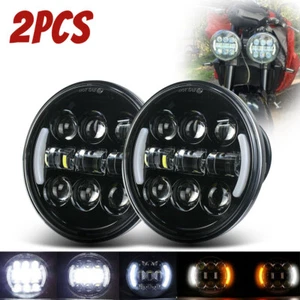 2PCS 5.75'' 5-3/4 Inch LED Projector Headlights Round Sealed-beam For Rocket III - Picture 1 of 8