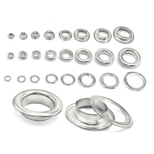 Eyelets with Washers Stainless Steel Metal Set DIY Leather Crafts Repair Grommet - Picture 1 of 16