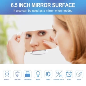 Wake Up Mirror Night Lamp Clock Kid Heavy Sleeper Bedroom Shaker Vibrating Alarm - Picture 1 of 10