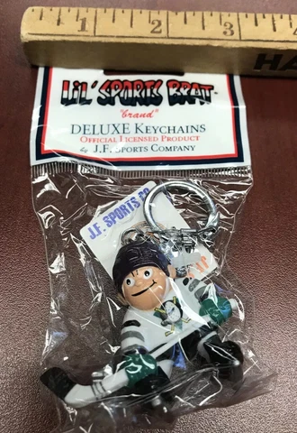 VTG NHL Anaheim Mighty Ducks Hockey Slating Player Keychain Lil Sports Brat New Cover