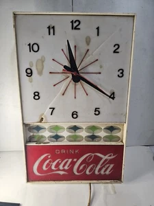 Orologio da parete vintage anni 60 Coca Cola Cola Soda bevanda funzionante senza luce - Foto 1 di 9